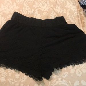 Black lace shorts